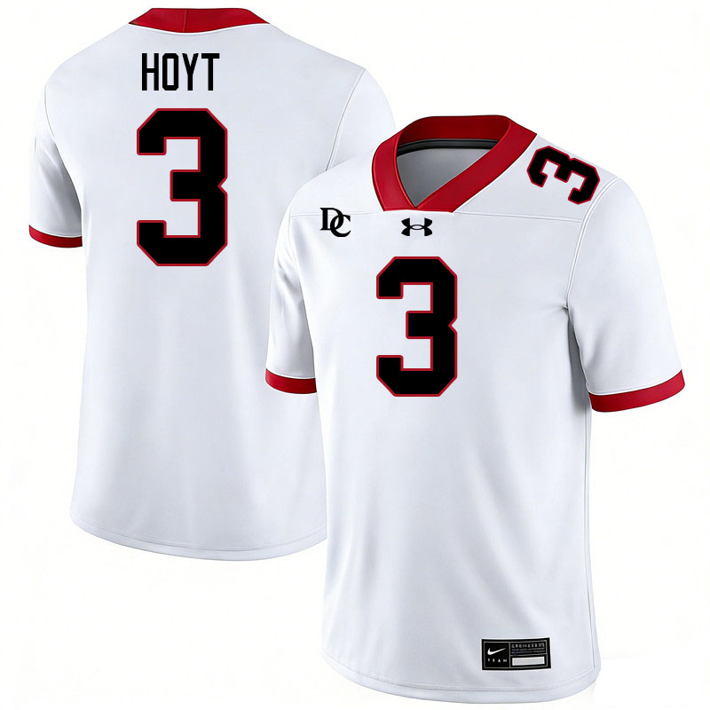 Davidson Wildcats #3 Ivan Hoyt College Football Jerseys,Uniforms-White